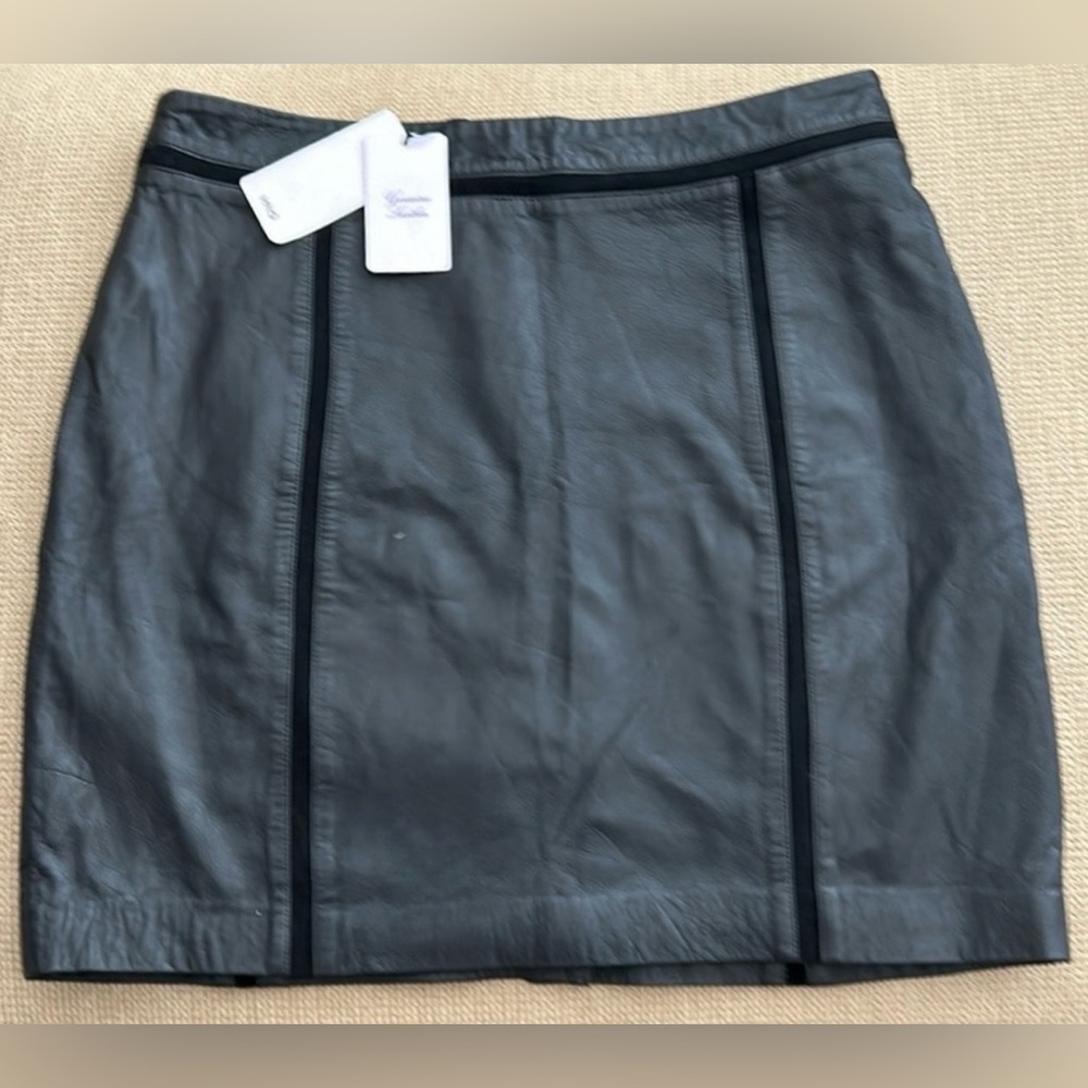 Mango Genuine Leather Mini Skirt. NWT. Women’s Size 10